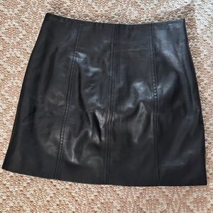 Black Faux Leather Skirt
